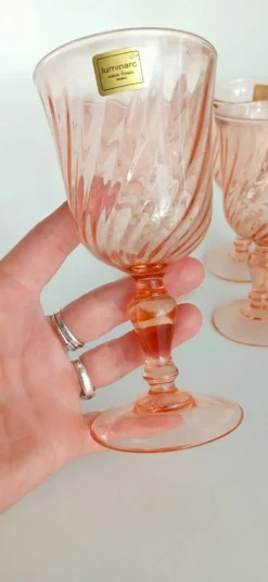 Verre rose torsade Luminarc rosaline
