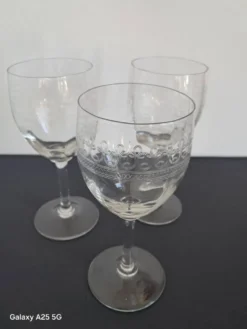 3 verres anciens guilloches années 20