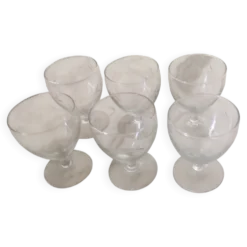 6 verres anciens motifs raisin u