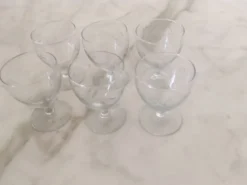 6 verres anciens motifs raisin u