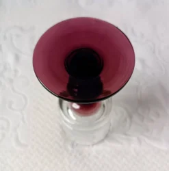 6 verres apéritif anciens, verre vintage pied prune