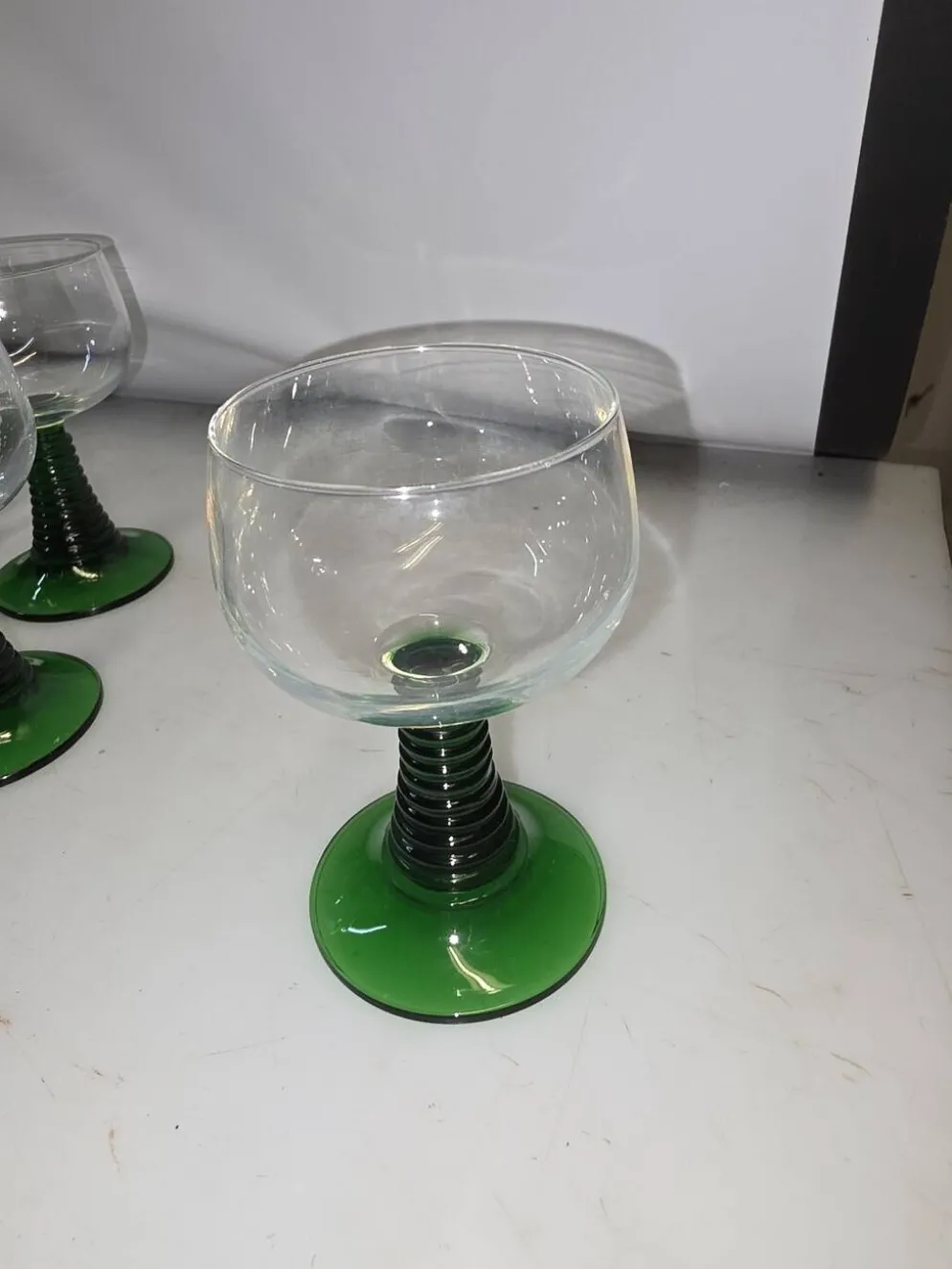 9 verres a vin d'Alsace des années 70