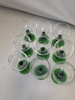 9 verres a vin d'Alsace des années 70