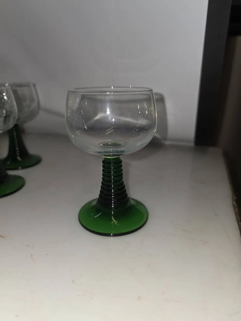 9 verres a vin d'Alsace des années 70