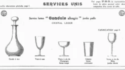 6 verres Baccarat en forme de funnel, fin 19e - début 20e siècle.