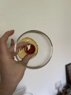 5 verres bloc ambré années 70