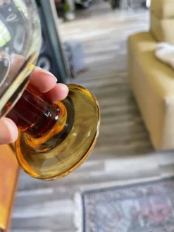 5 verres bloc ambré années 70