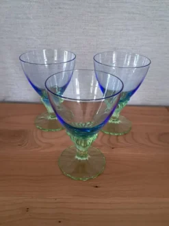 3 verres Bormioli Rocco Bahia années 80