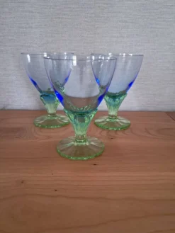 3 verres Bormioli Rocco Bahia années 80