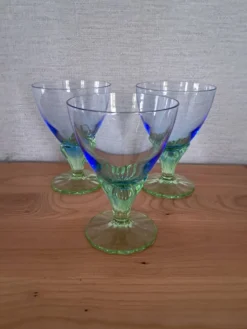3 verres Bormioli Rocco Bahia années 80