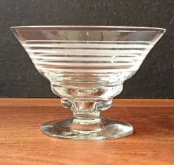8 VERRES coniques motif lignes vintage 1950