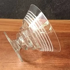 8 VERRES coniques motif lignes vintage 1950
