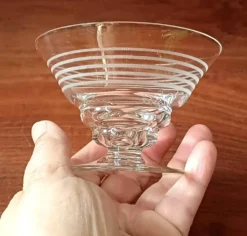 8 VERRES coniques motif lignes vintage 1950