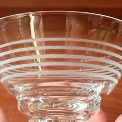 8 VERRES coniques motif lignes vintage 1950