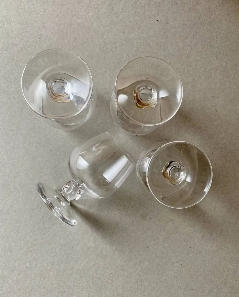 4 verres à digestif en cristal Daum France – modèle Orval