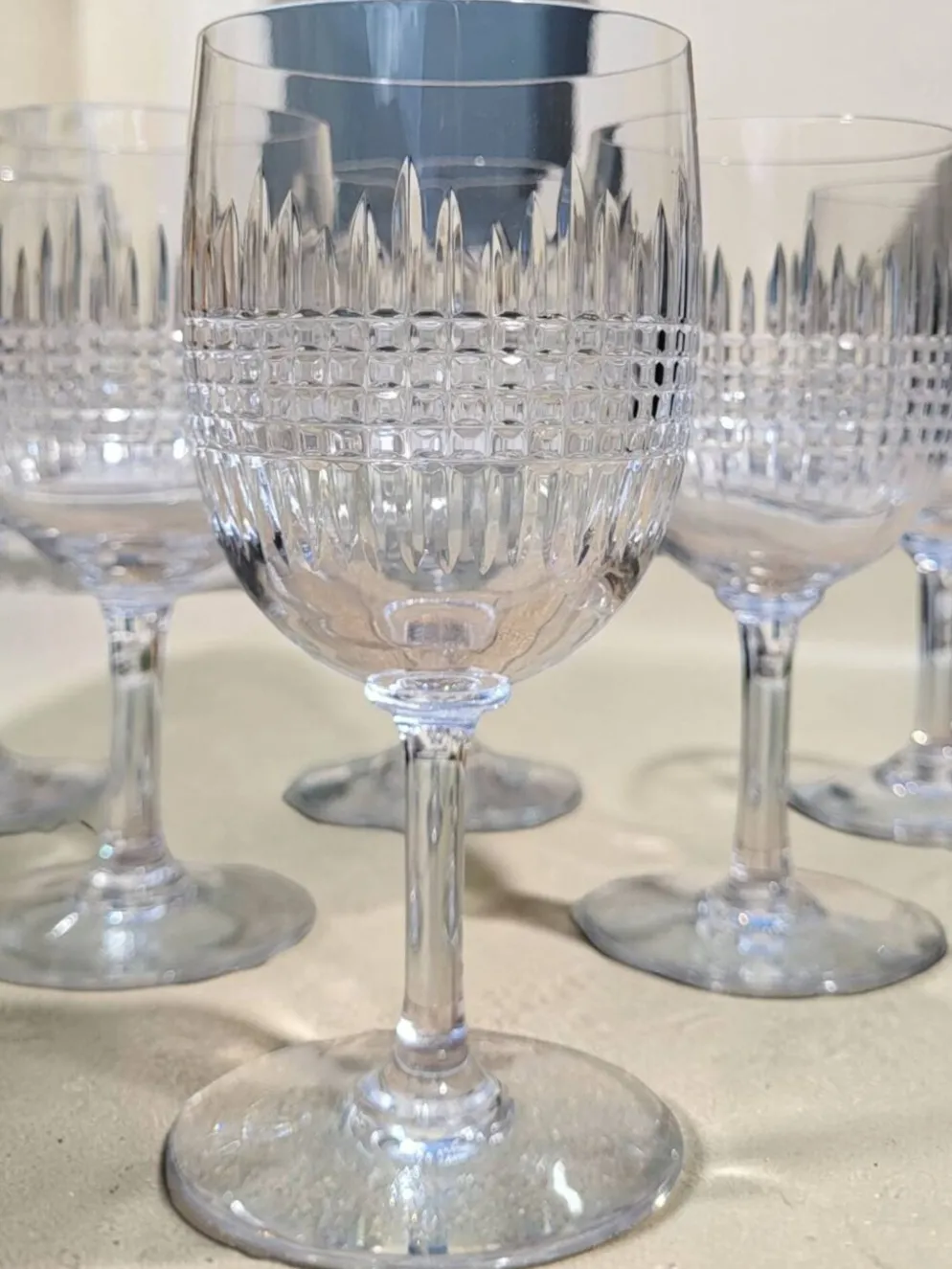 6 verres à eau en cristal Baccarat modèle Nancy