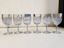 6 verres à eau en cristal Baccarat modèle Nancy