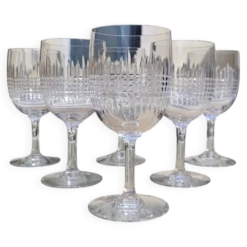 6 verres à eau en cristal Baccarat modèle Nancy
