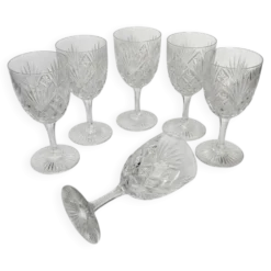 6 Verres à eau en cristal de Saint-Louis | Modèle Gavarni | Première m