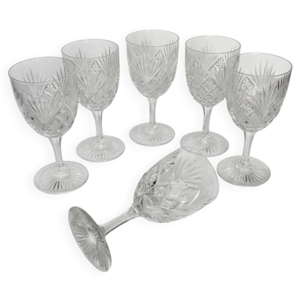 6 Verres à eau en cristal de Saint-Louis | Modèle Gavarni | Première m