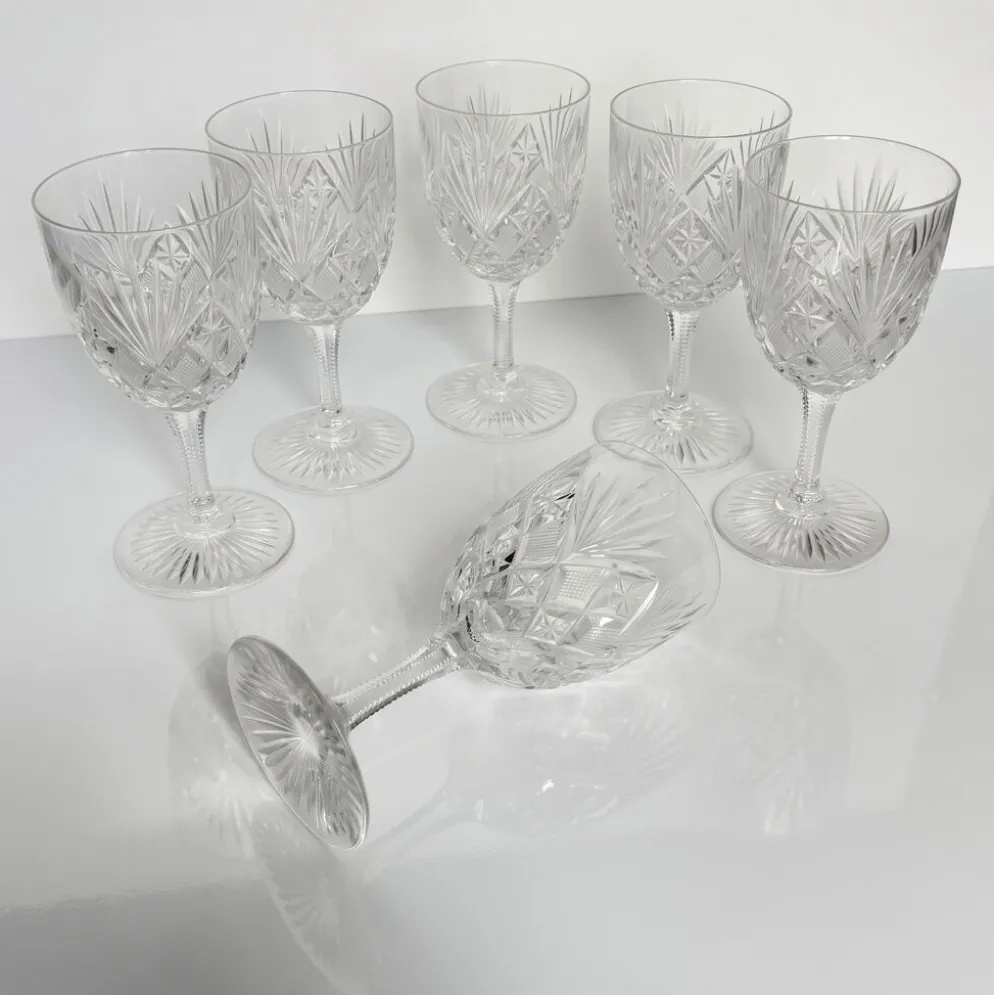 6 Verres à eau en cristal de Saint-Louis | Modèle Gavarni | Première m