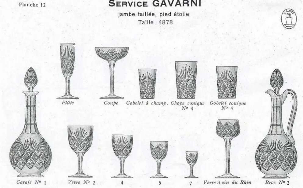 6 Verres à eau en cristal de Saint-Louis | Modèle Gavarni | Première m