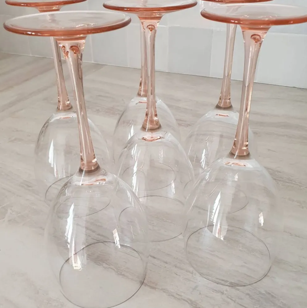 6 Verres à Eau ou Vin / verre à pied Rose par Luminarc