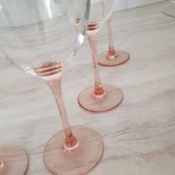 6 Verres à Eau ou Vin / verre à pied Rose par Luminarc