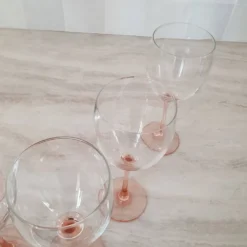 6 Verres à Eau ou Vin / verre à pied Rose par Luminarc