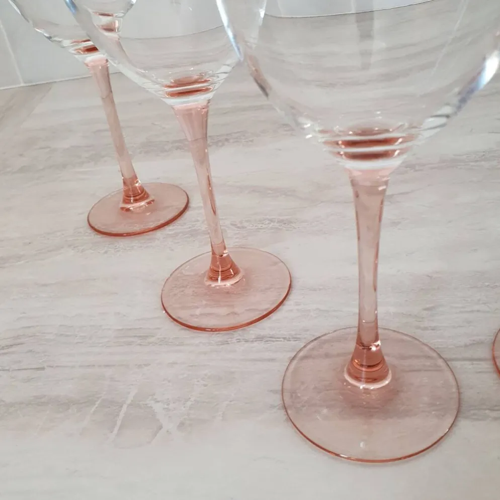 6 Verres à Eau ou Vin / verre à pied Rose par Luminarc