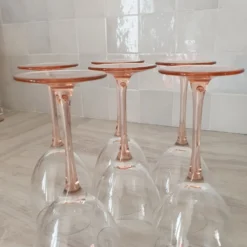 6 Verres à Eau ou Vin / verre à pied Rose par Luminarc