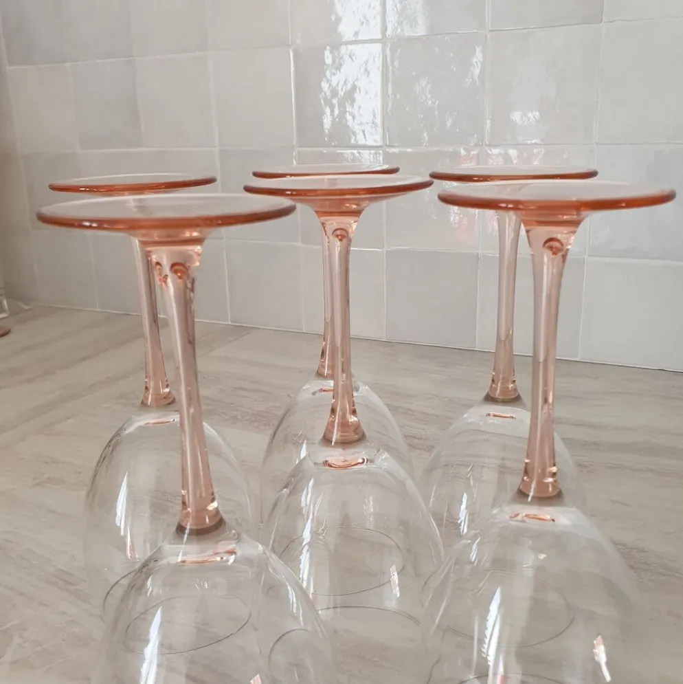 6 Verres à Eau ou Vin / verre à pied Rose par Luminarc