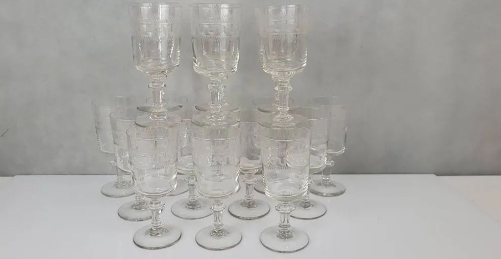 6 verres à eau / vin, XIXème
