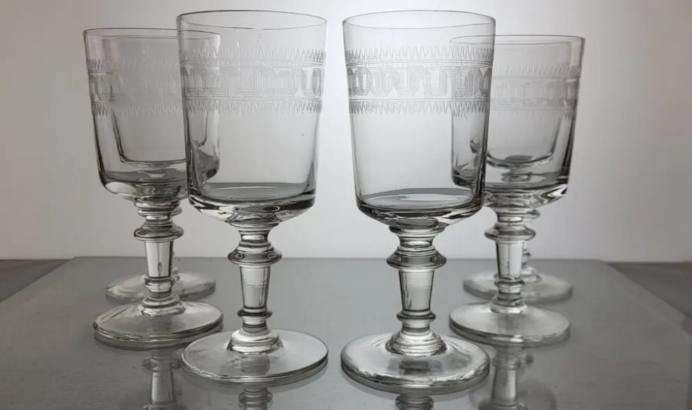 6 verres à eau / vin, XIXème