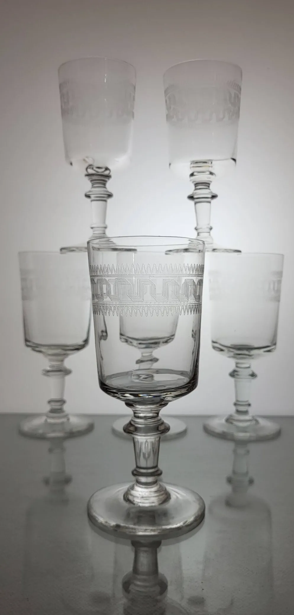 6 verres à eau / vin, XIXème