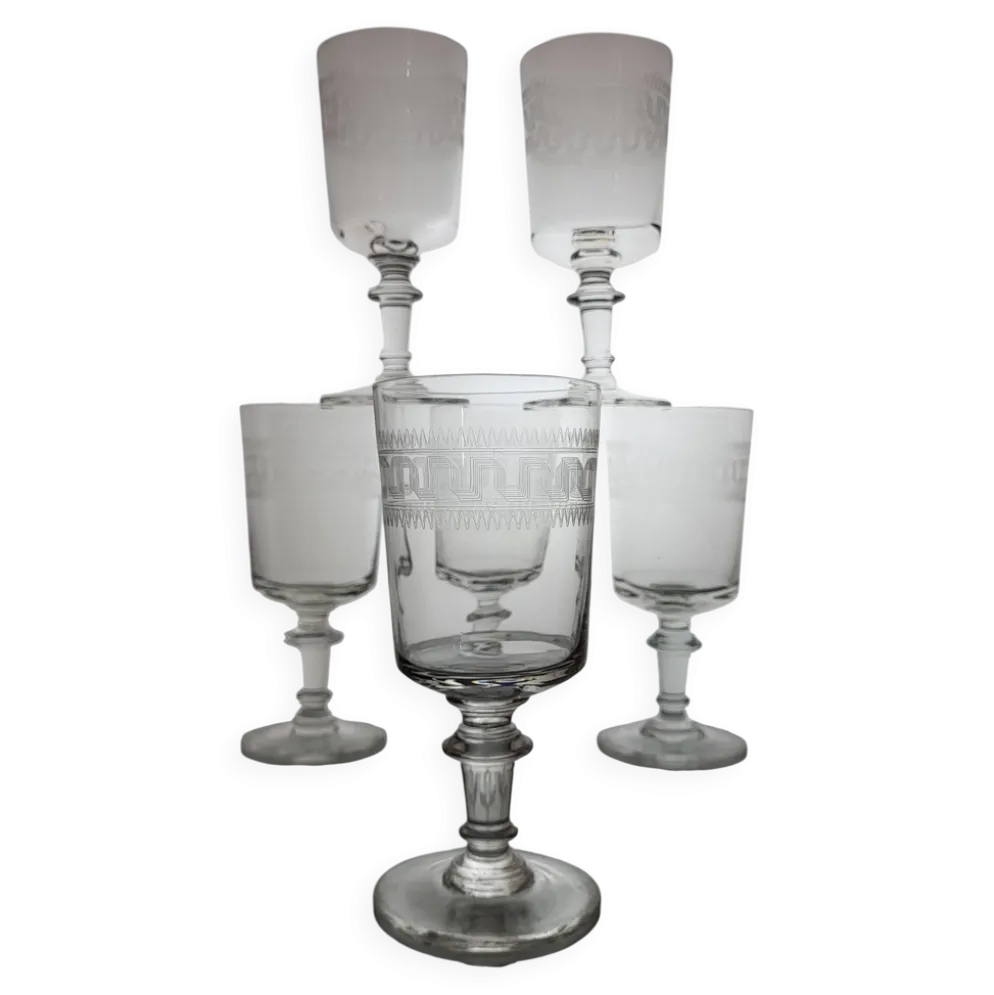 6 verres à eau / vin, XIXème