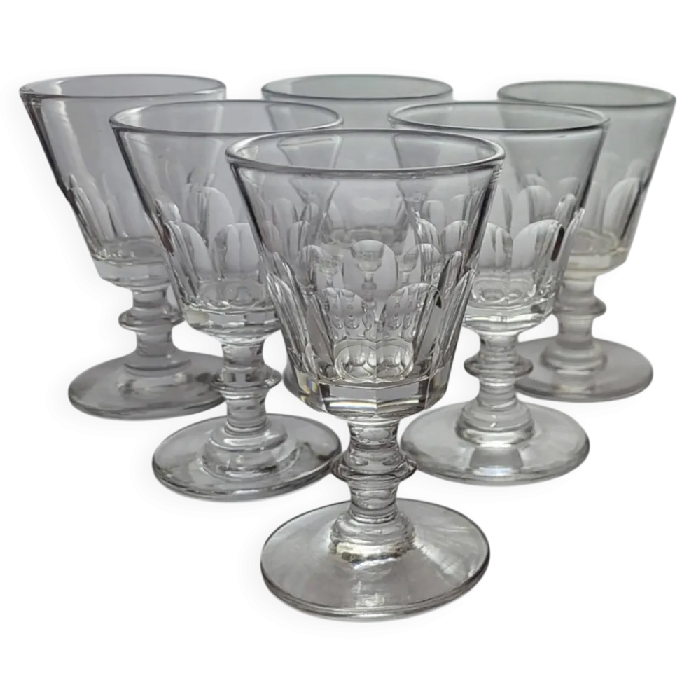 6 verres en cristal de Baccarat / Saint Louis / Caton