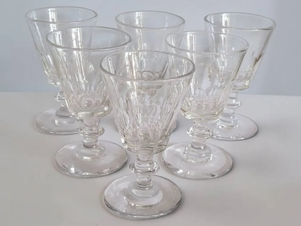 6 verres en cristal de Baccarat / Saint Louis / Caton