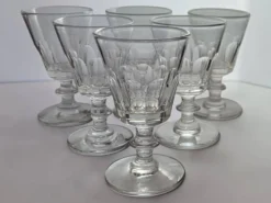 6 verres en cristal de Baccarat / Saint Louis / Caton