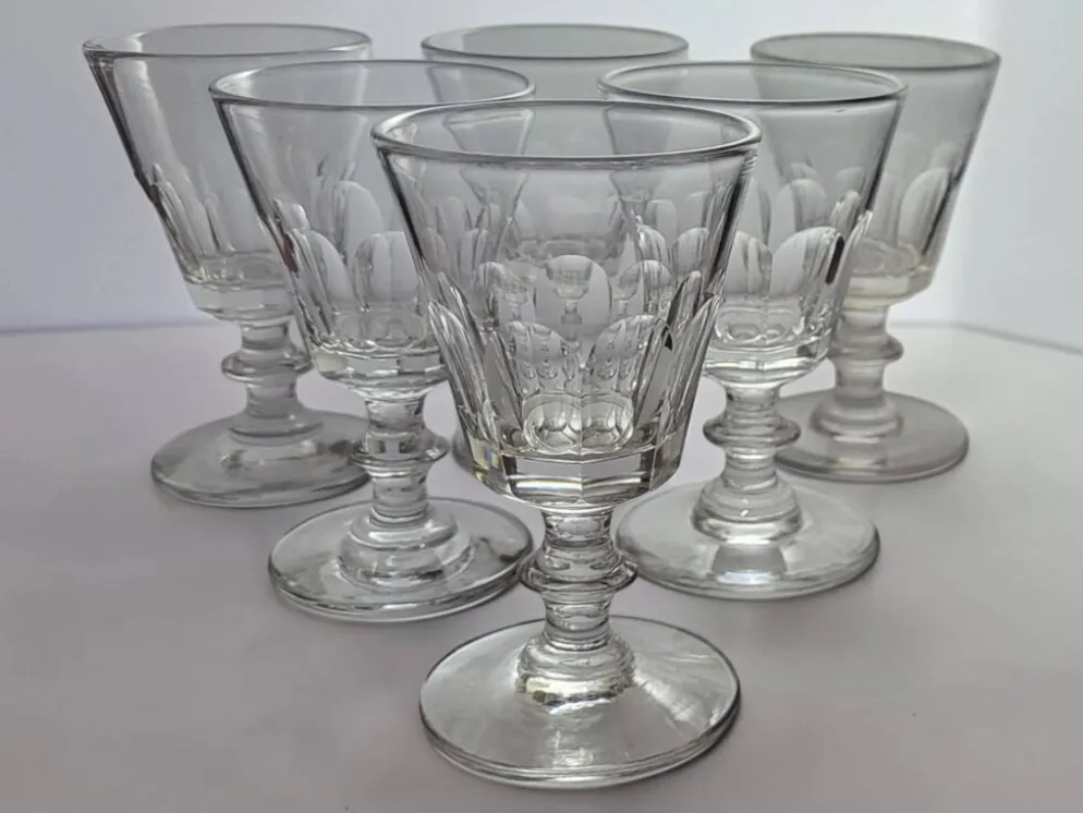 6 verres en cristal de Baccarat / Saint Louis / Caton
