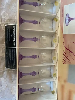 18 verres en cristal série Lilas vintage