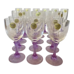18 verres en cristal série Lilas vintage