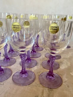 18 verres en cristal série Lilas vintage