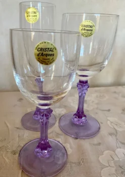 18 verres en cristal série Lilas vintage