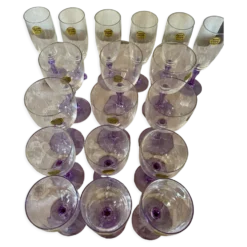 18 verres en cristal série Lilas vintage