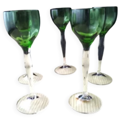 5 Verres à liqueur en verre soufflé