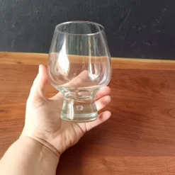 8 verres modèle "Fjord" de Durobor pied épais avec bulle vintage Belge