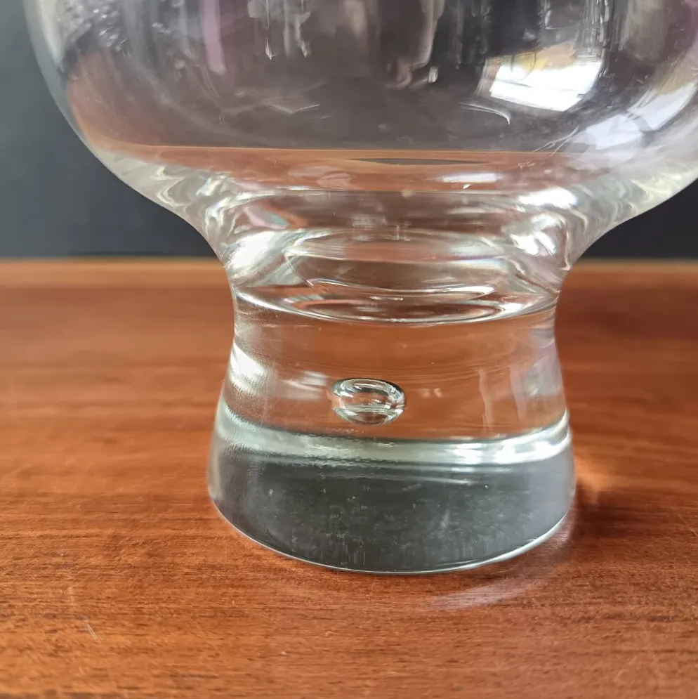 8 verres modèle "Fjord" de Durobor pied épais avec bulle vintage Belge