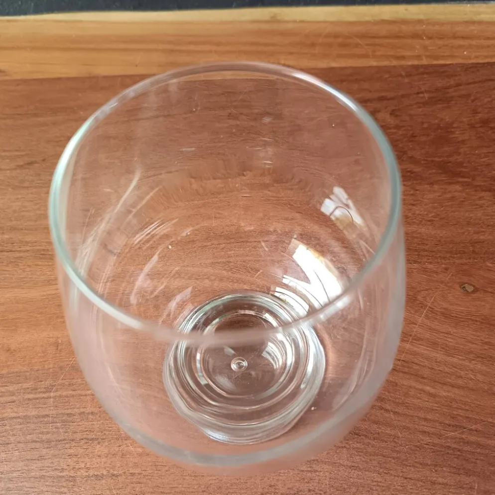 8 verres modèle "Fjord" de Durobor pied épais avec bulle vintage Belge