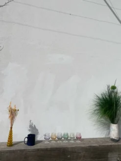 6 verres à pied ballon multicolores